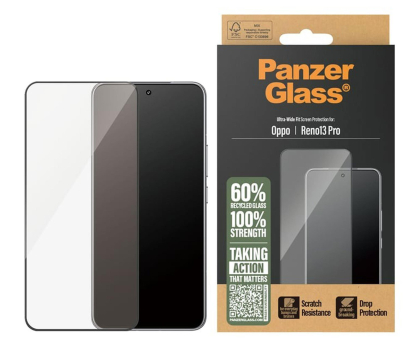 Szkło i folia ochronna PanzerGlass Ultra-Wide Fit w. Black Frame do Oppo Reno13 Pro